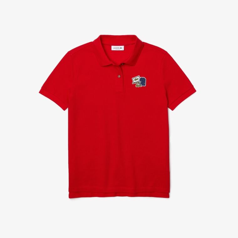 Lacoste Regular Fit Bomulds Piqué Polo Shirt Rød | KUDCiGZ2