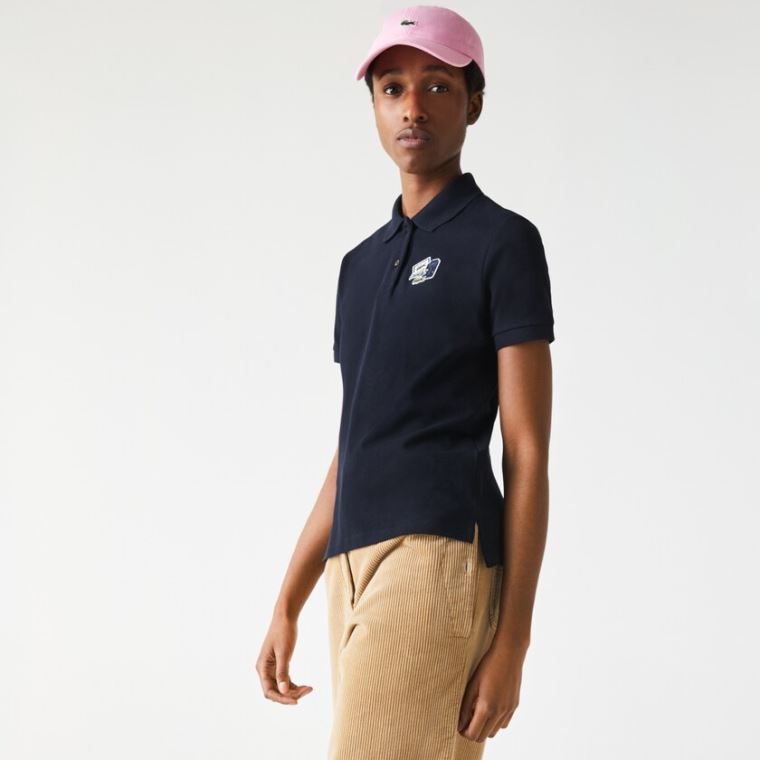 Lacoste Regular Fit Bomulds Piqué Polo Shirt Mørkeblå Blå | lPxoljxG