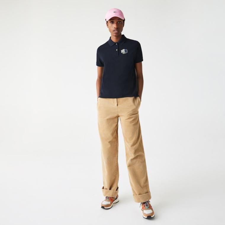 Lacoste Regular Fit Bomulds Piqué Polo Shirt Mørkeblå Blå | lPxoljxG