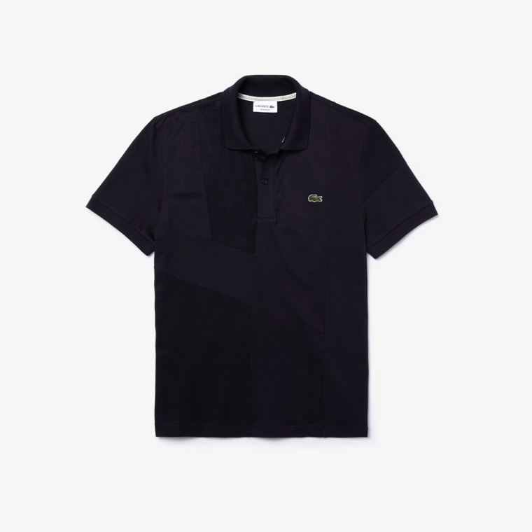 Lacoste Regular Fit Colourblock Stretch Piqué Polo Shirt Mørkeblå Blå | 2foBqFRX