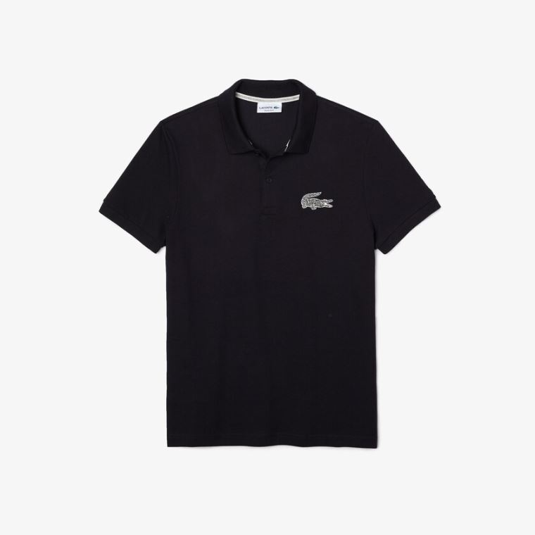 Lacoste Regular Fit Crocodile Badge Bomulds Piqué Polo Shirt Mørkeblå Blå | fw6YgTYf