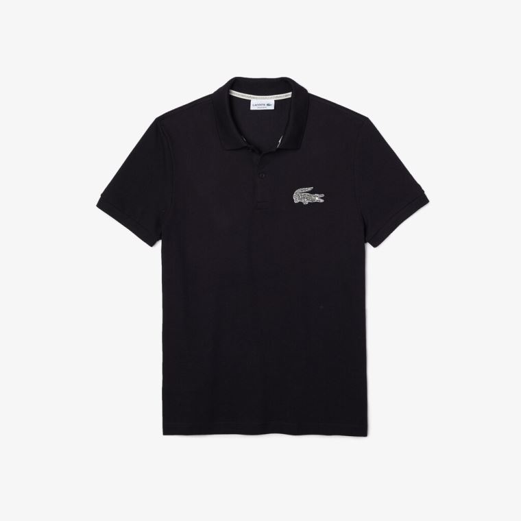 Lacoste Regular Fit Crocodile Badge Bomulds Piqué Polo Shirt Mørkeblå Blå | nO3DIIKy