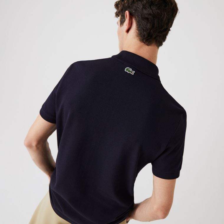 Lacoste Regular Fit Crocodile Badge Bomulds Piqué Polo Shirt Mørkeblå Blå | nO3DIIKy