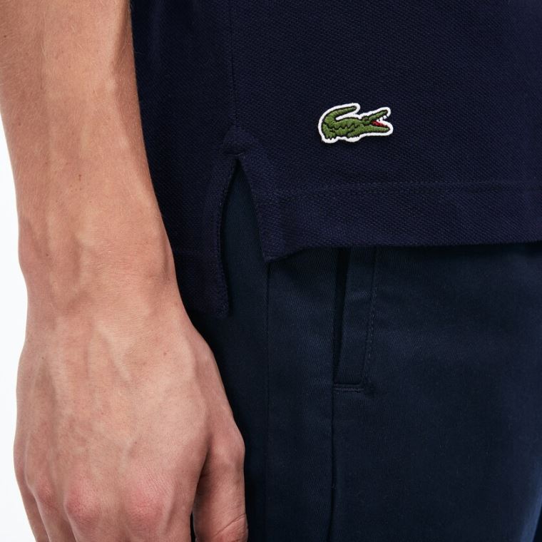 Lacoste Regular Fit LCST Lettering Petit Piqué Polo Mørkeblå Blå | 71YVjreO