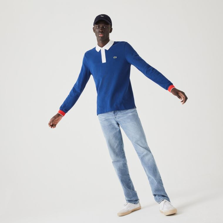 Lacoste Regular Fit Made in France Polo Shirt Blå Hvide Rød | WGooA9dU