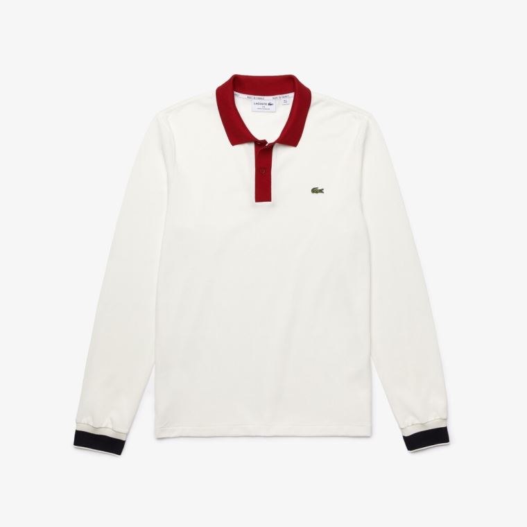 Lacoste Regular Fit Made in France Polo Shirt Hvide Mørkerød Mørkeblå Blå | YlxXhTjo