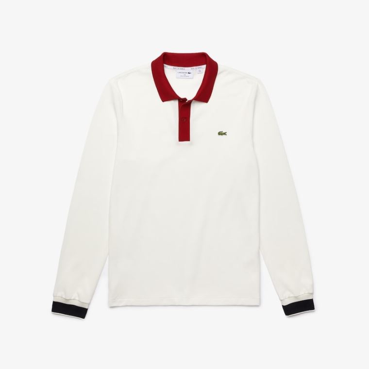 Lacoste Regular Fit Made in France Polo Shirt Hvide Mørkerød Mørkeblå Blå | pSv7cA4B