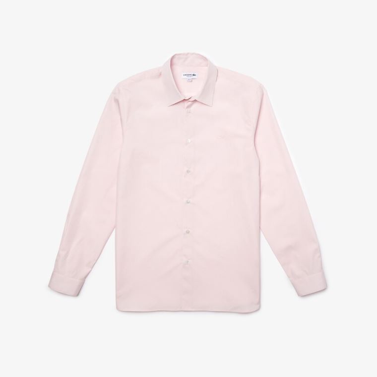 Lacoste Regular Fit Premium Bomulds Poplin Shirt Lyselyserød | mtqIO83q