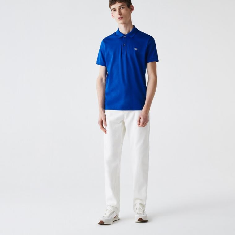 Lacoste Regular Fit Soft Bomulds Polo Blå | EogToUPS