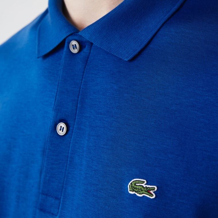 Lacoste Regular Fit Soft Bomulds Polo Blå | EogToUPS