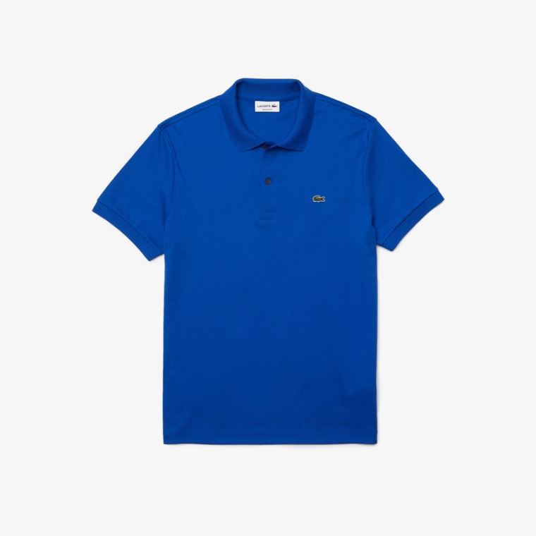 Lacoste Regular Fit Soft Bomulds Polo Blå | EogToUPS