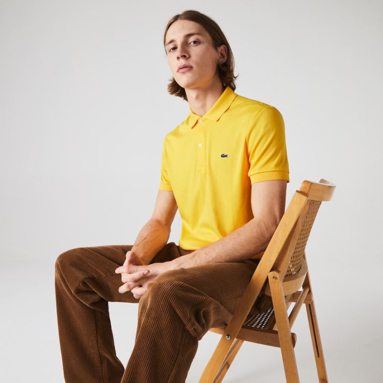 Lacoste Regular Fit Soft Bomulds Polo Gul | isfxlg9s