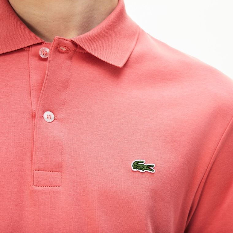 Lacoste Regular Fit Soft Bomulds Polo Lyserød | L37Hvrno