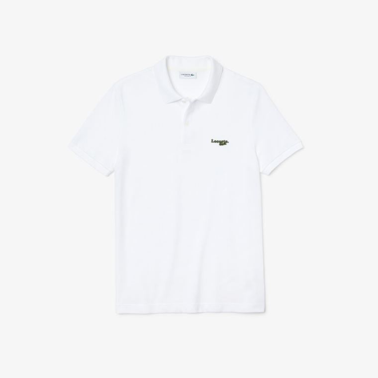 Lacoste Regular Fit Solid Bomulds Piqué Polo With Badge Hvide | X7czhZsg