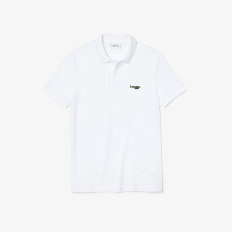 Lacoste Regular Fit Solid Bomulds Piqué Polo With Badge Hvide | x3tojDPN