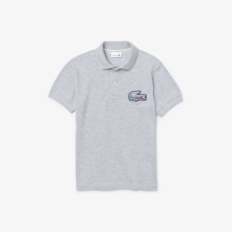 Lacoste Regular fit Crocodile Flecked Bomulds Piqué Polo Shirt Grå | pBx534xA