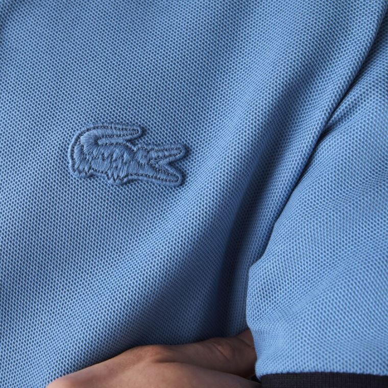 Lacoste Relaxed Fit Textured Bomulds Piqué Polo Blå Mørkeblå Blå | 4bc4RApj