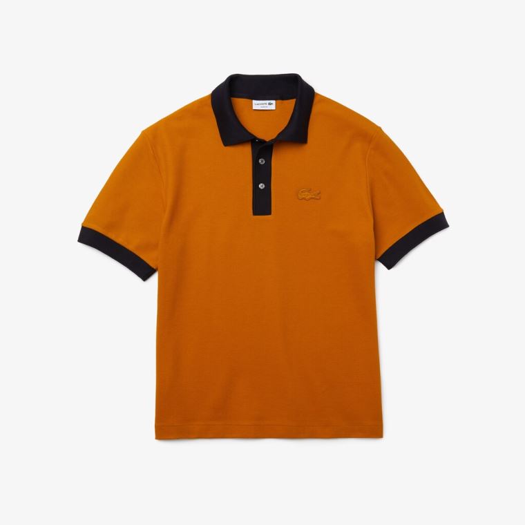 Lacoste Relaxed Fit Textured Bomulds Piqué Polo Blå Mørkeblå Blå | 6ecv32P0