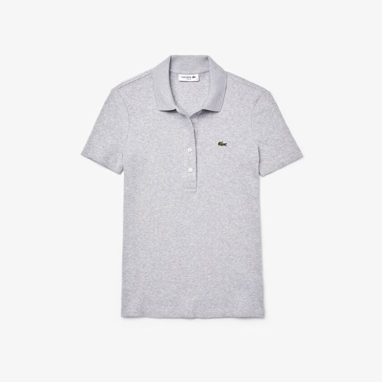 Lacoste Ribbed Bomulds Polo Grå | m348V4AO