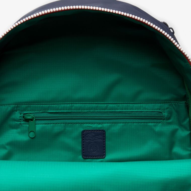 Lacoste Roland Garros Nylon Backpack Mørkeblå Grøn | g9IuGgU4