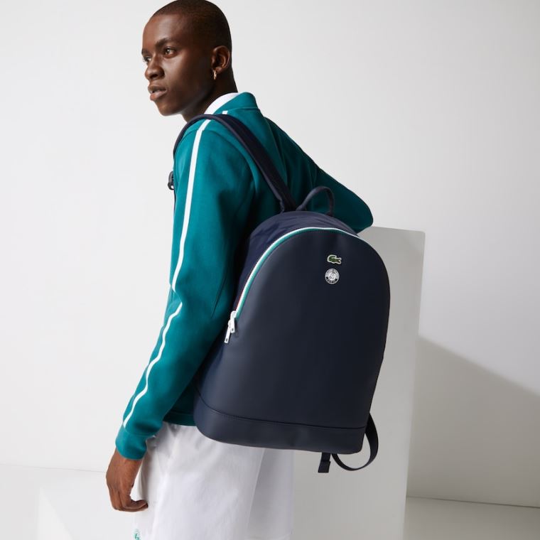 Lacoste Roland Garros Nylon Backpack Mørkeblå Grøn | g9IuGgU4