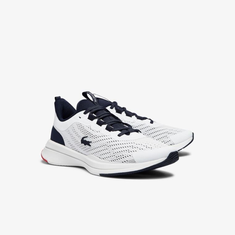 Lacoste Run Spin Tekstil Sneakers Hvide Mørkeblå | 7JGd3vgN