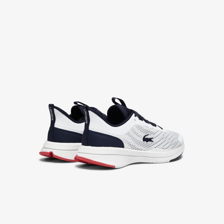 Lacoste Run Spin Tekstil Sneakers Hvide Mørkeblå | 7JGd3vgN