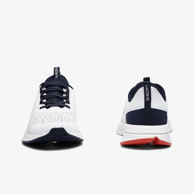 Lacoste Run Spin Tekstil Sneakers Hvide Mørkeblå | 7JGd3vgN