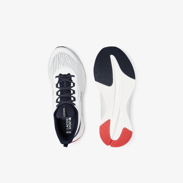 Lacoste Run Spin Tekstil Sneakers Hvide Mørkeblå | OFgGqqjm