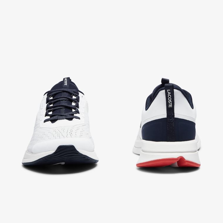 Lacoste Run Spin Tekstil Sneakers Hvide Mørkeblå | OFgGqqjm