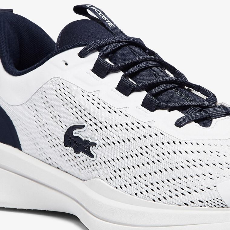 Lacoste Run Spin Tekstil Sneakers Hvide Mørkeblå | OFgGqqjm