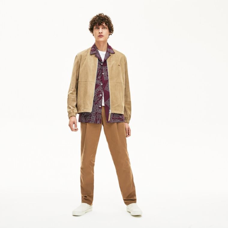 Lacoste Ruskind Zip-Up Bomber Beige | Ed9LO4ev