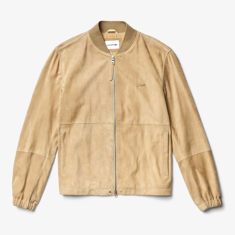 Lacoste Ruskind Zip-Up Bomber Beige | Ed9LO4ev