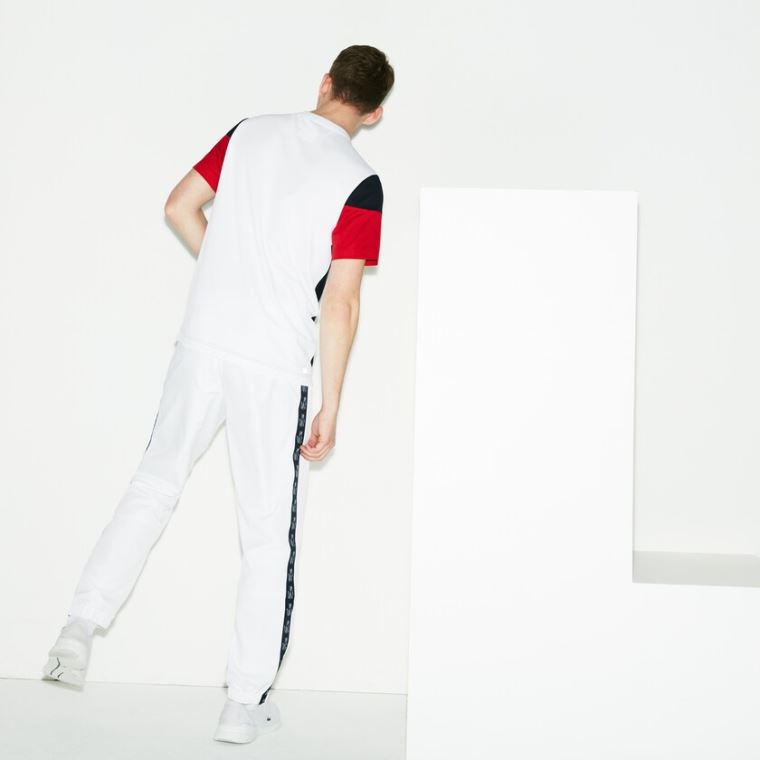 Lacoste SPORT Band Tennis Sweatpants Hvide Mørkeblå Blå | YOXU9VWA