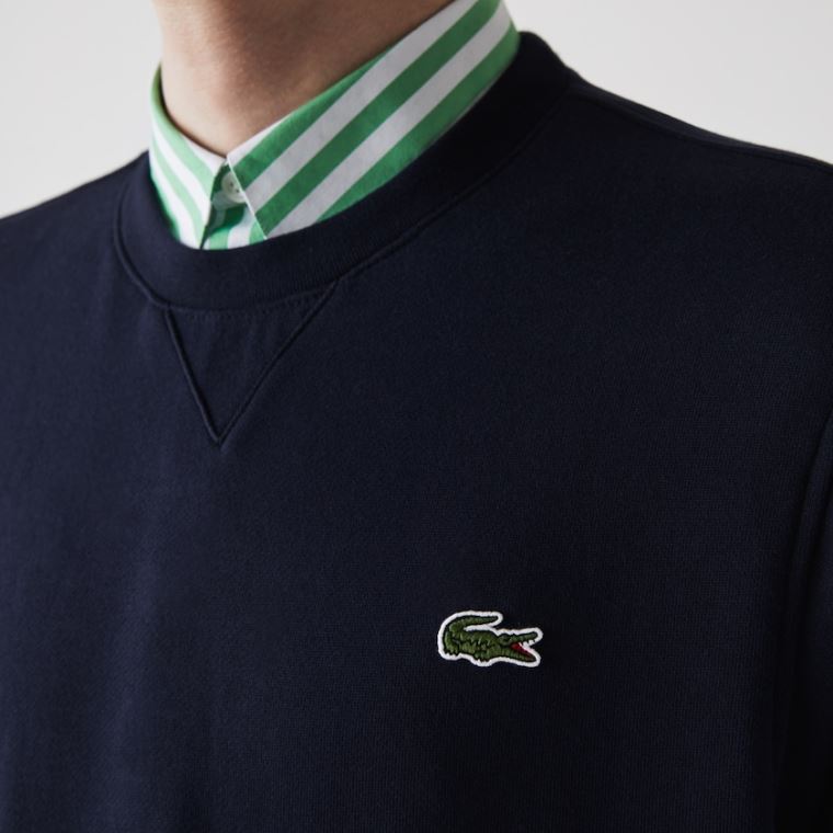 Lacoste SPORT Bomulds Blend Fleece Sweatshirt Mørkeblå Blå | 0zDFWd41