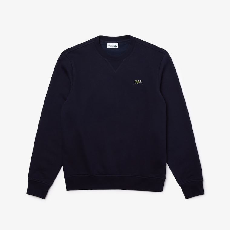 Lacoste SPORT Bomulds Blend Fleece Sweatshirt Mørkeblå Blå | 0zDFWd41