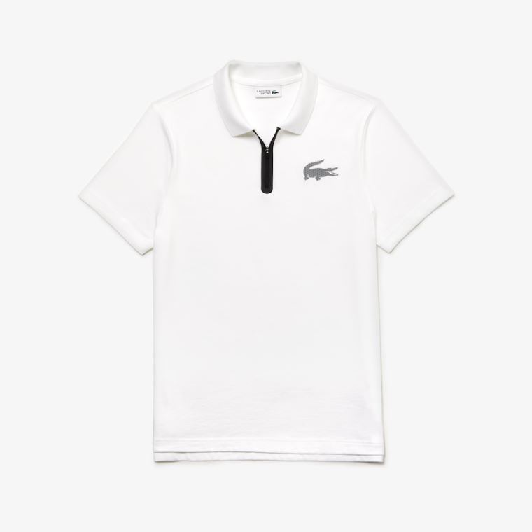 Lacoste SPORT Bomulds Jersey Polo Hvide Sort | s1nuBtry