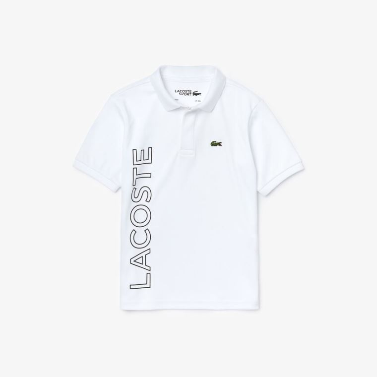 Lacoste SPORT Branded Åndbar Piqué Polo Shirt Hvide Mørkeblå Blå | Uk7UcbQr