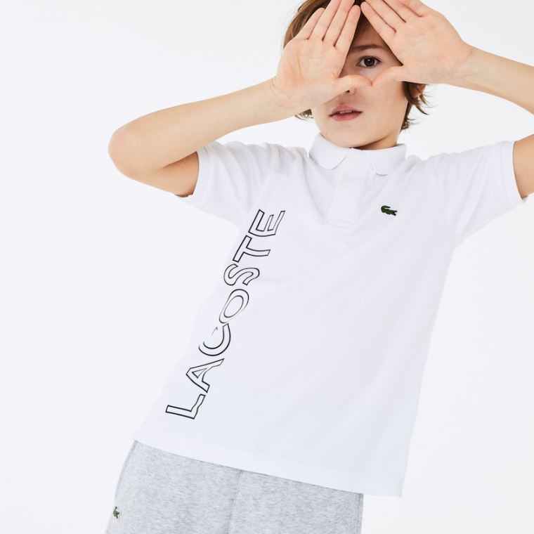 Lacoste SPORT Branded Åndbar Piqué Polo Shirt Hvide Mørkeblå Blå | Uk7UcbQr