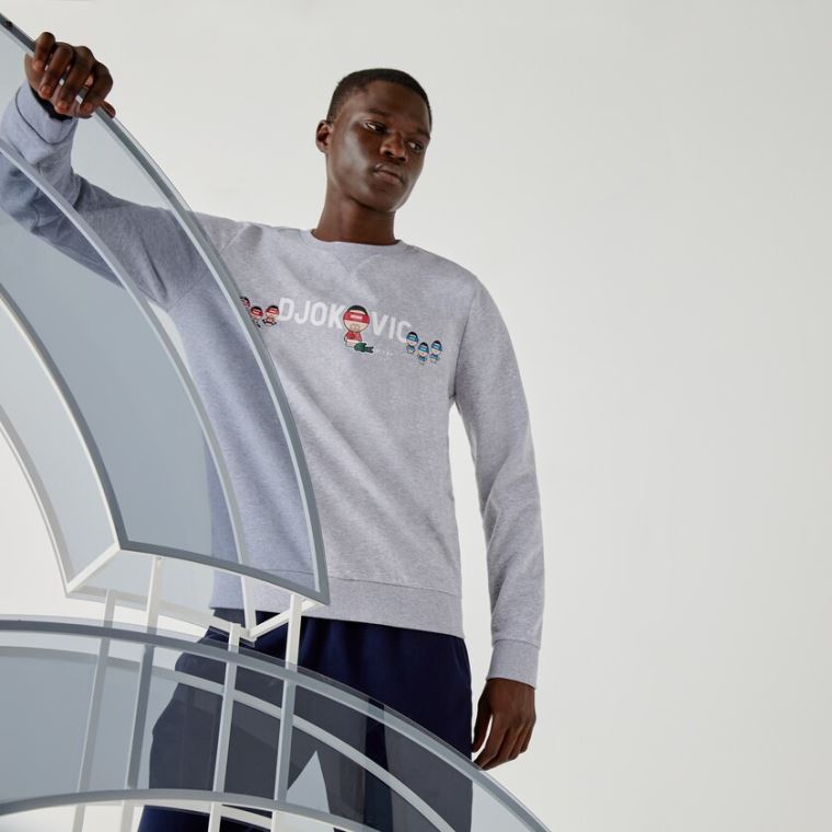 Lacoste SPORT Collab Youssef SY In Fleece Sweatshirt Grå Hvide | 2JuympkK