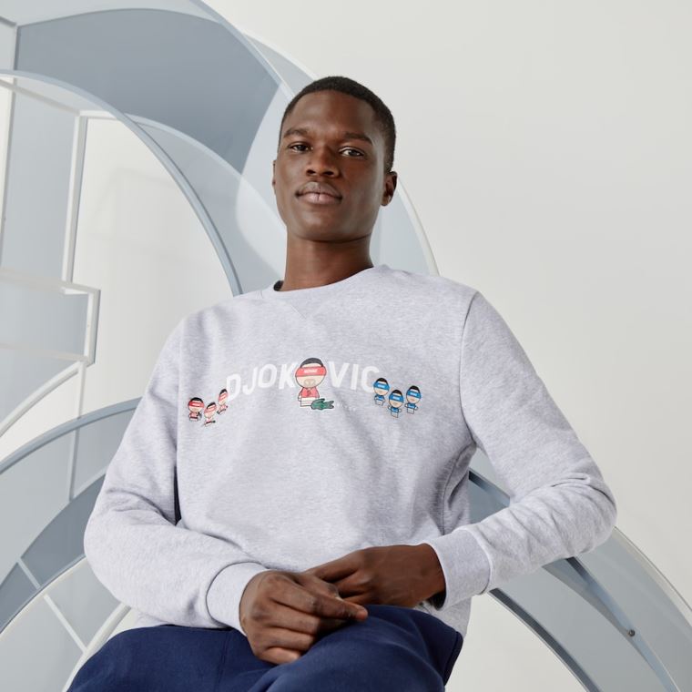 Lacoste SPORT Collab Youssef SY In Fleece Sweatshirt Grå Hvide | 2JuympkK