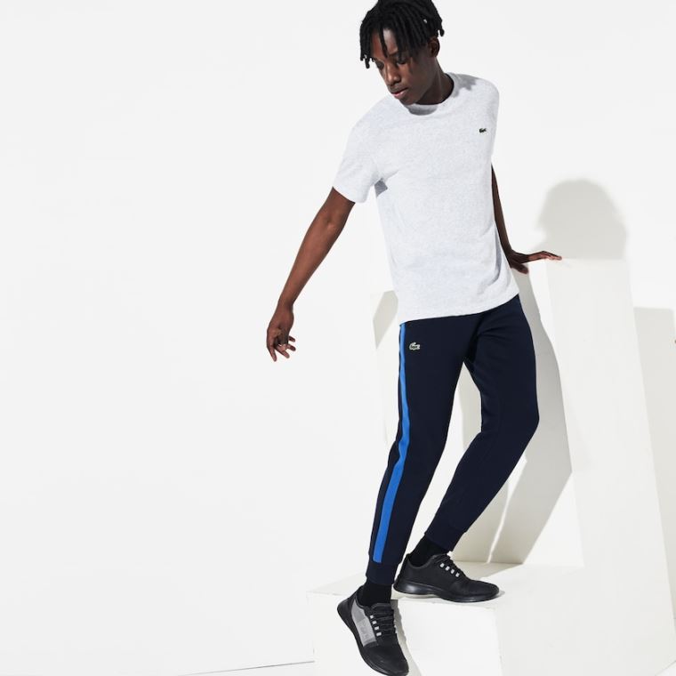 Lacoste SPORT Colorblock Fleece Sweatpants Mørkeblå Blå Blå Mørkeblå Blå | qly5W2FI