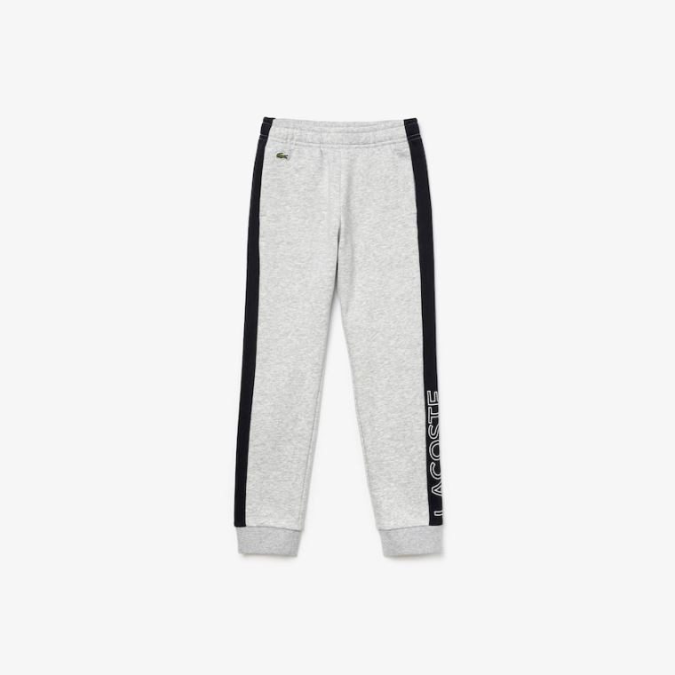 Lacoste SPORT Colorblock Fleece Trackpants Grå Mørkeblå Blå Hvide | DxLqHpGn