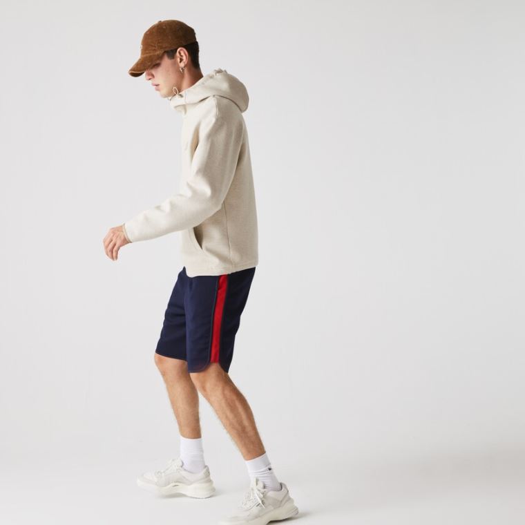 Lacoste SPORT Contrast Bands Bomulds Blend Shorts Mørkeblå Blå Rød | 0sEFwZEs