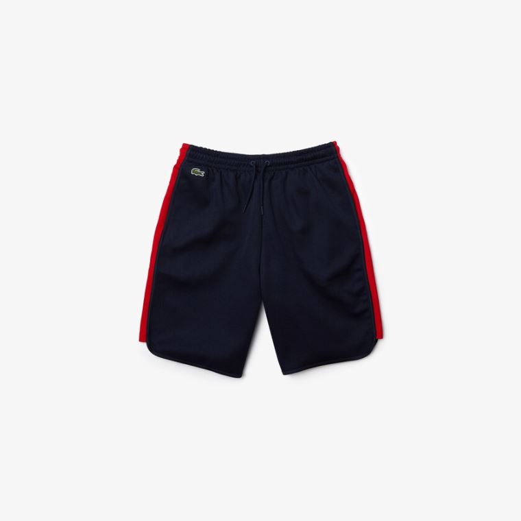 Lacoste SPORT Contrast Bands Bomulds Blend Shorts Mørkeblå Blå Rød | 0sEFwZEs