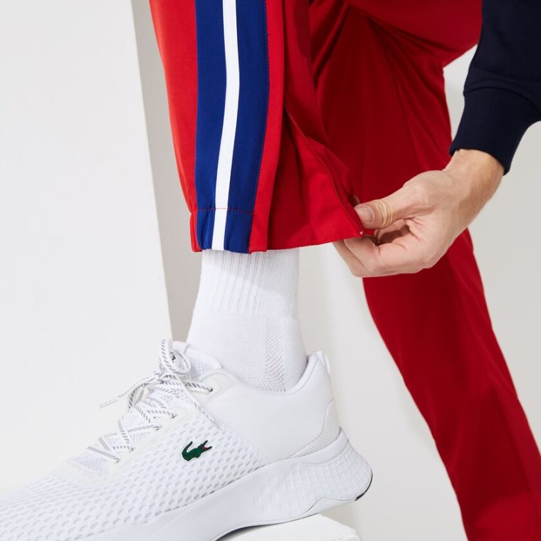 Lacoste SPORT Contrast Bands Lette Tracksuit Pants Rød Blå Hvide | Vz7utT96