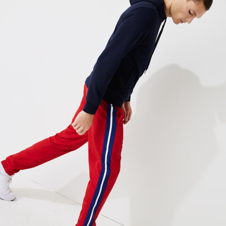 Lacoste SPORT Contrast Bands Lette Tracksuit Pants Rød Blå Hvide | Vz7utT96