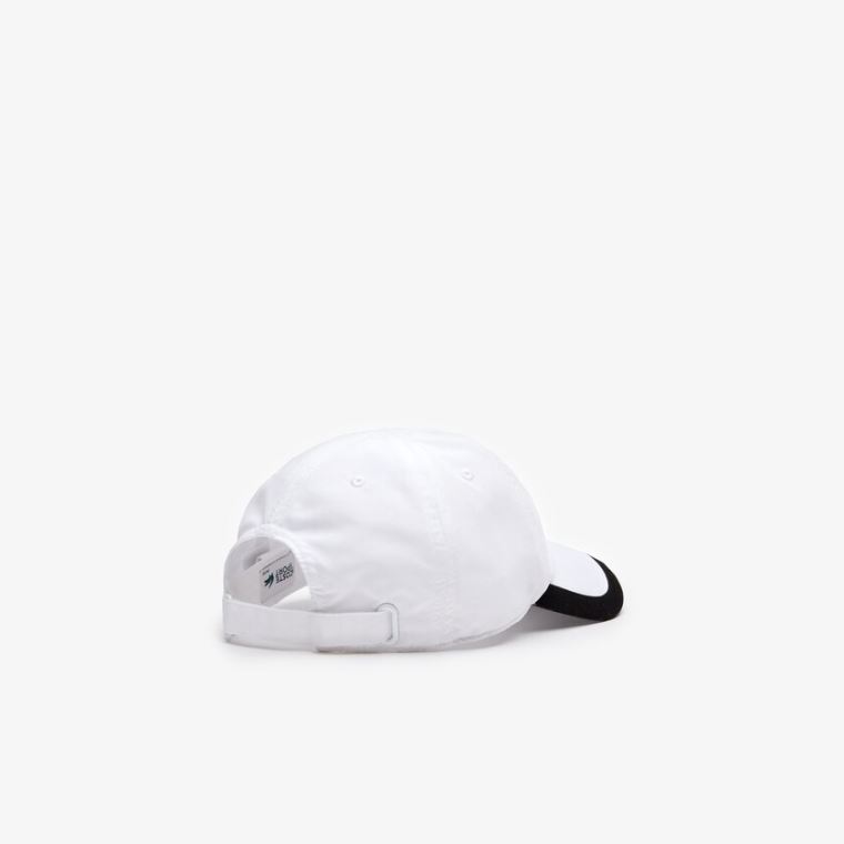 Lacoste SPORT Contrast Border Lette Cap Hvide Sort | aswfZznj