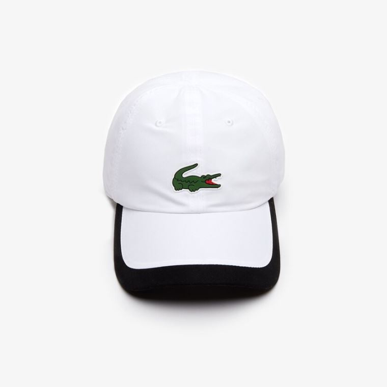 Lacoste SPORT Contrast Border Lette Cap Hvide Sort | aswfZznj