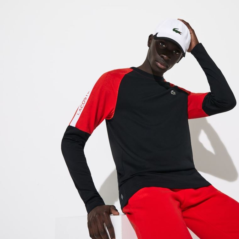 Lacoste SPORT Contrast Border Lette Cap Hvide Sort | aswfZznj